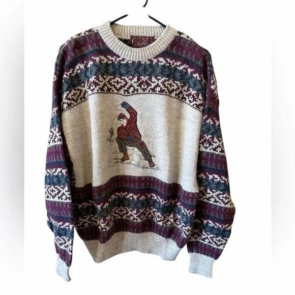 Vintage Colerige Sweater Mens Sz Medium Alpaca Blend Knit Fisherman’s Made Italy